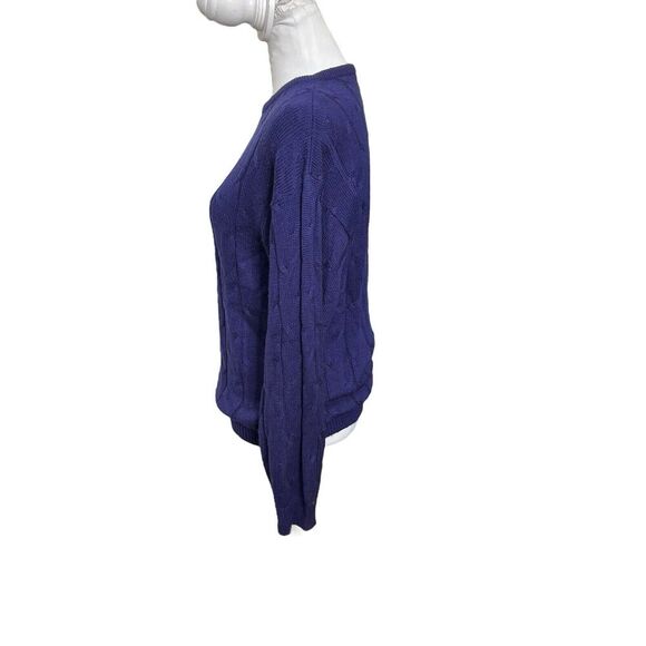 Vintage Diane Von Furstenberg Cable Knit Sweater Purple Pullover Women’s Size S - Picture 4 of 10